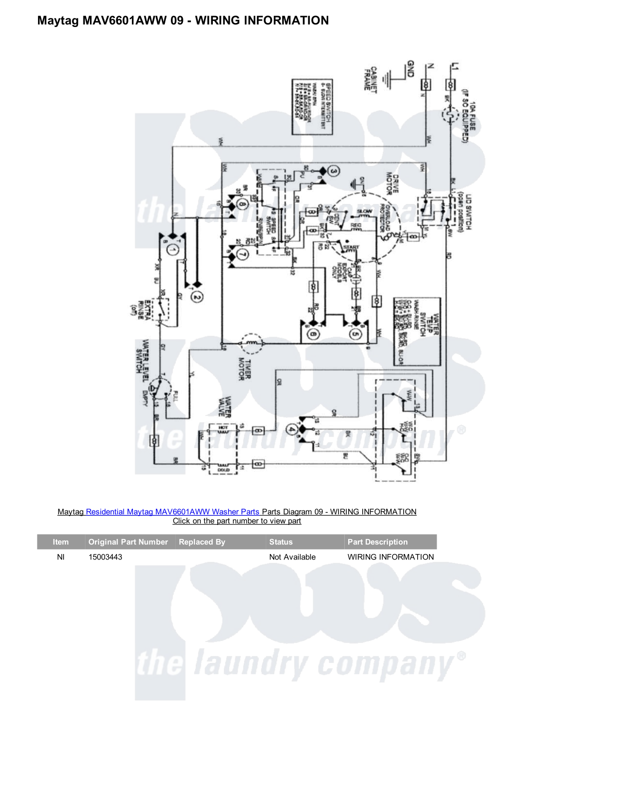 Maytag MAV6601AWW Parts Diagram