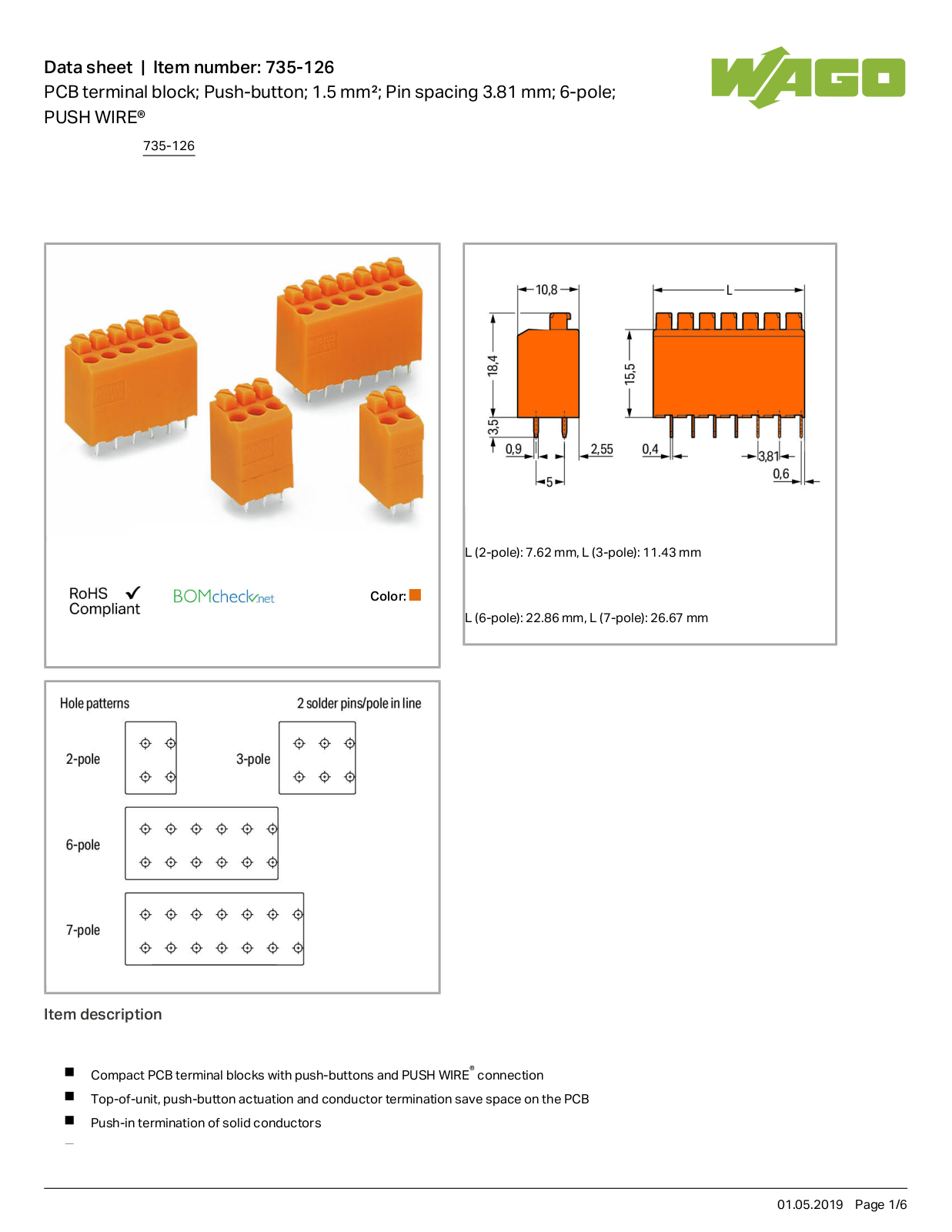 Wago 735-126 Data Sheet