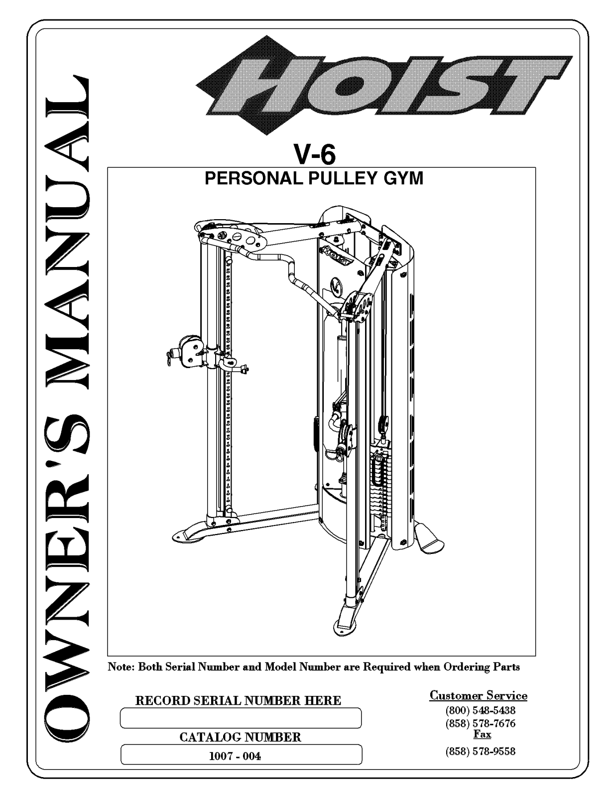 Hoist Fitness 1007-004 User Manual