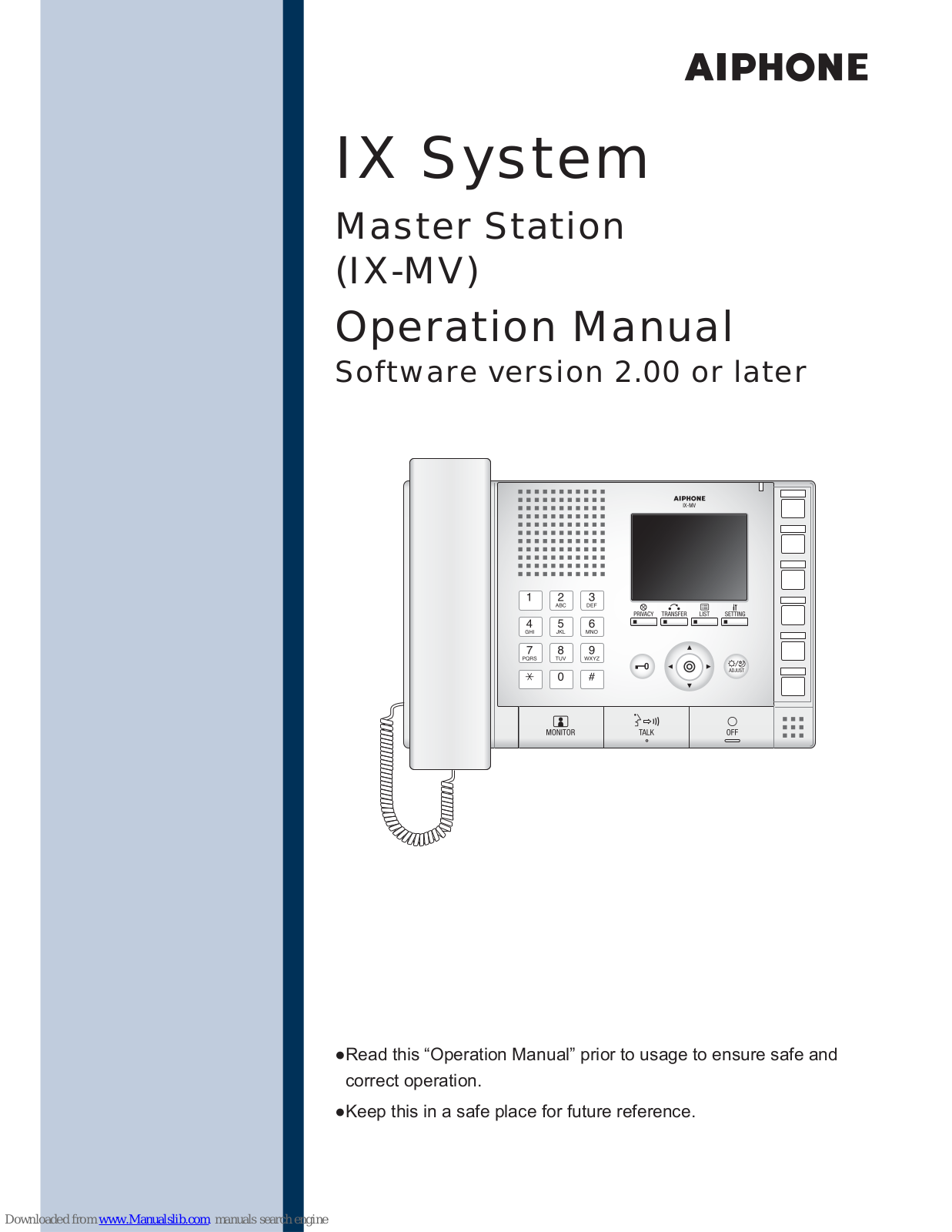 Aiphone IX System Operation Manual - ManualMachine.com