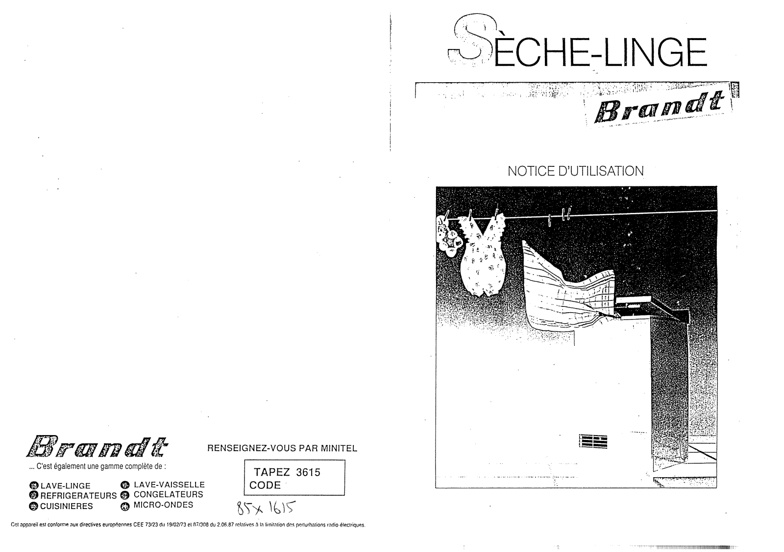 BRANDT SM220 User Manual