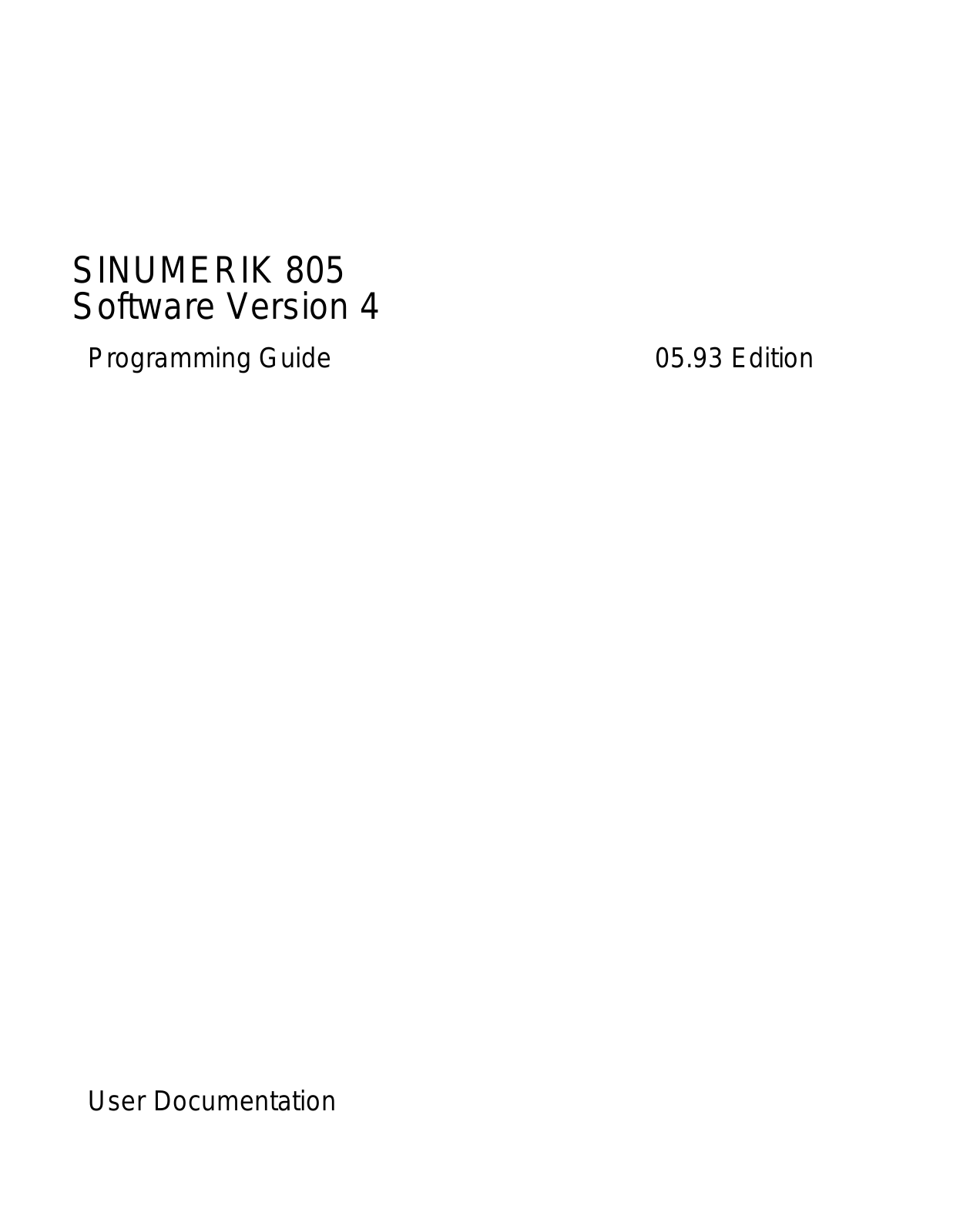 siemens 805 Programming Guide