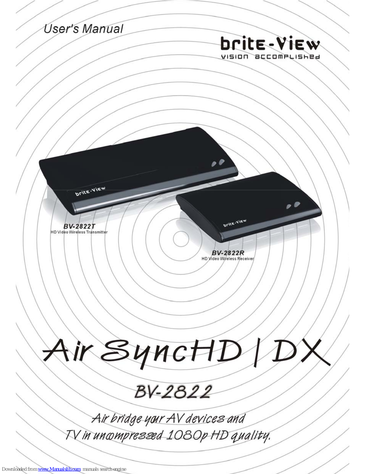 Brite View Air SyncHD/DX, Air SyncHD/DX BV-2822T, Air SyncHD/DX BV-2822R, Air SyncHD/DX BV-2822 User Manual