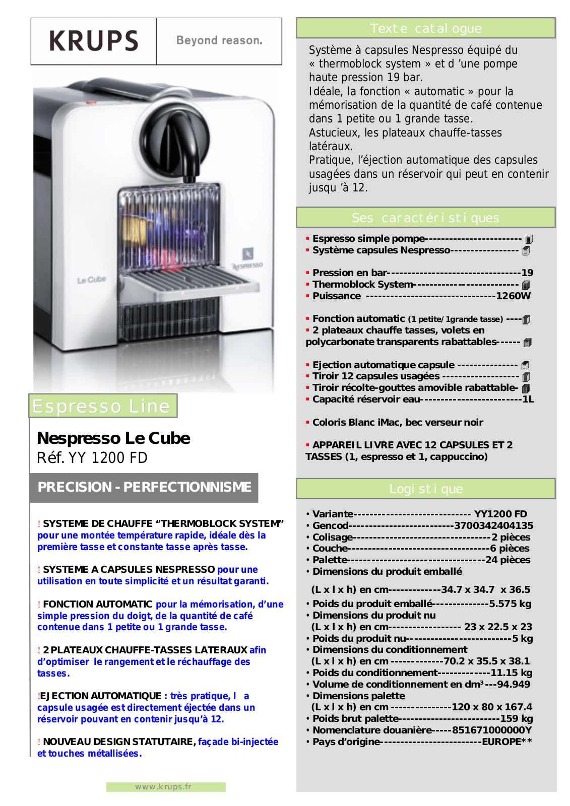 Krups YY 1200 FD User Manual