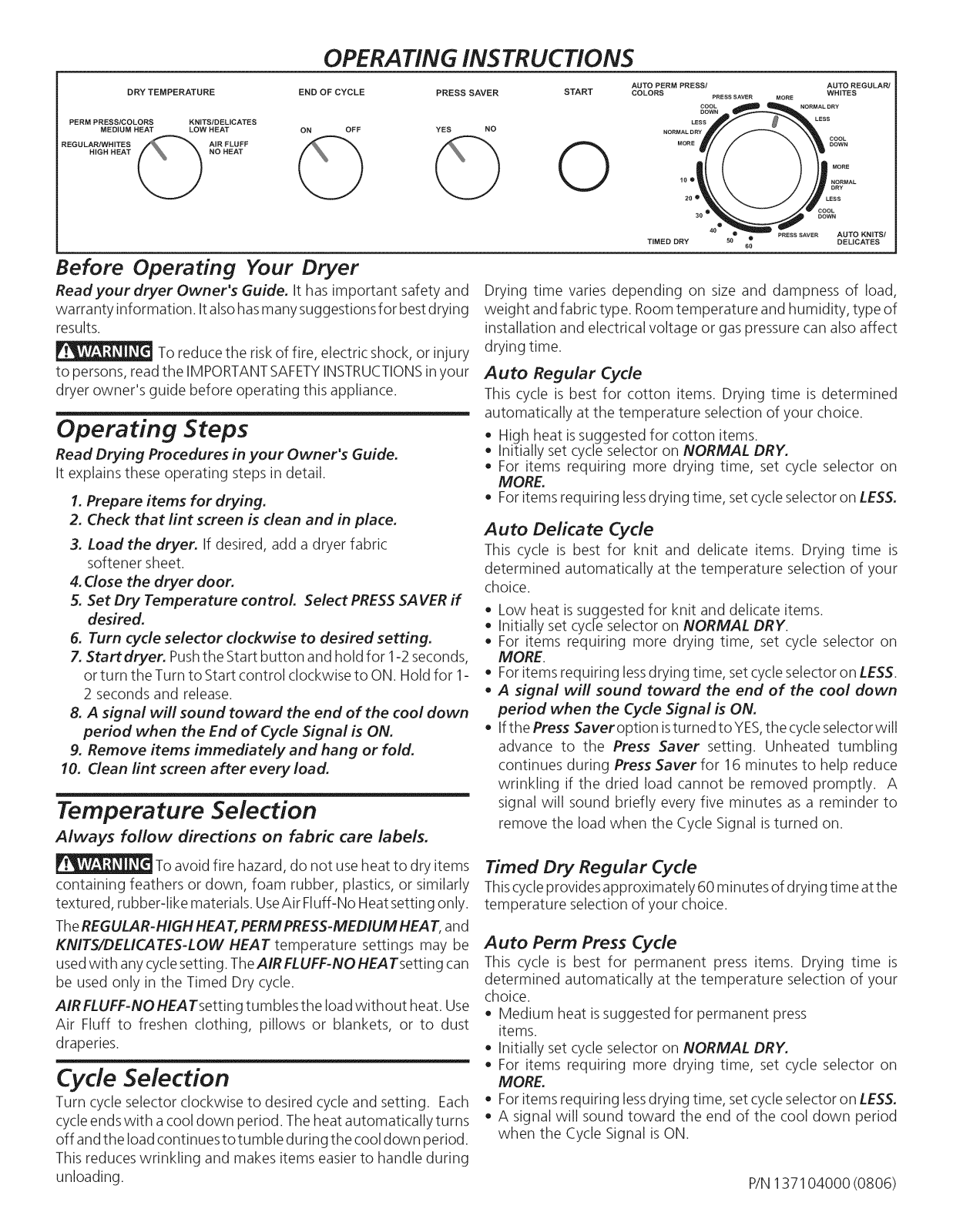 Frigidaire GLGR104FSS2, GLGR104FSS1, GLGR1042FS1 Owner’s Manual - ManualMachine.com