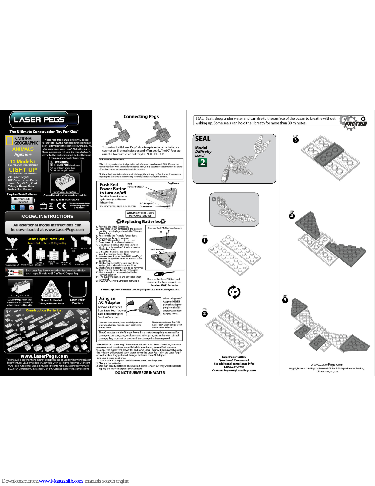 Laser Pegs Seal Assembly Instruction Manual