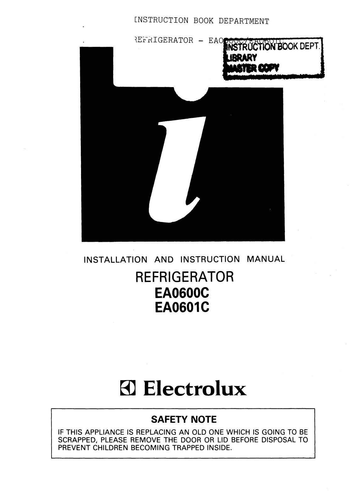 Electrolux EA0600C User Manual