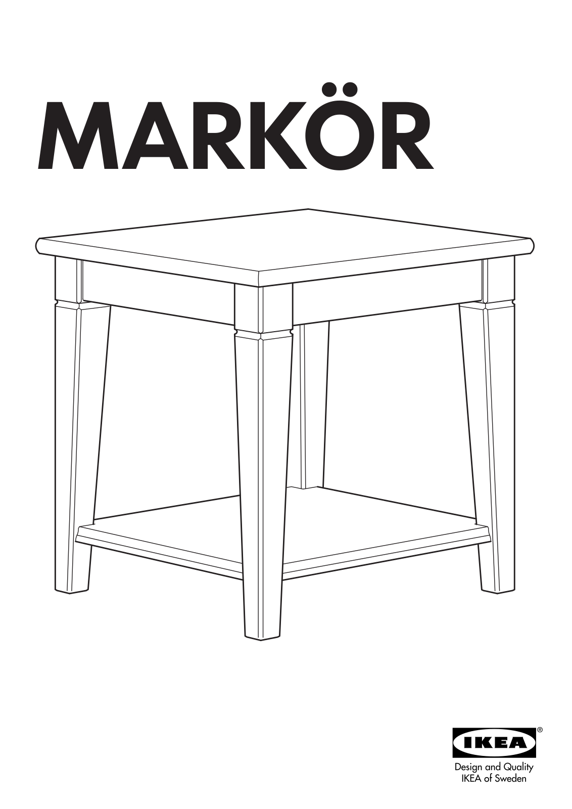 IKEA MARKÖR SIDE TABLE 21 5/8X21 5/8