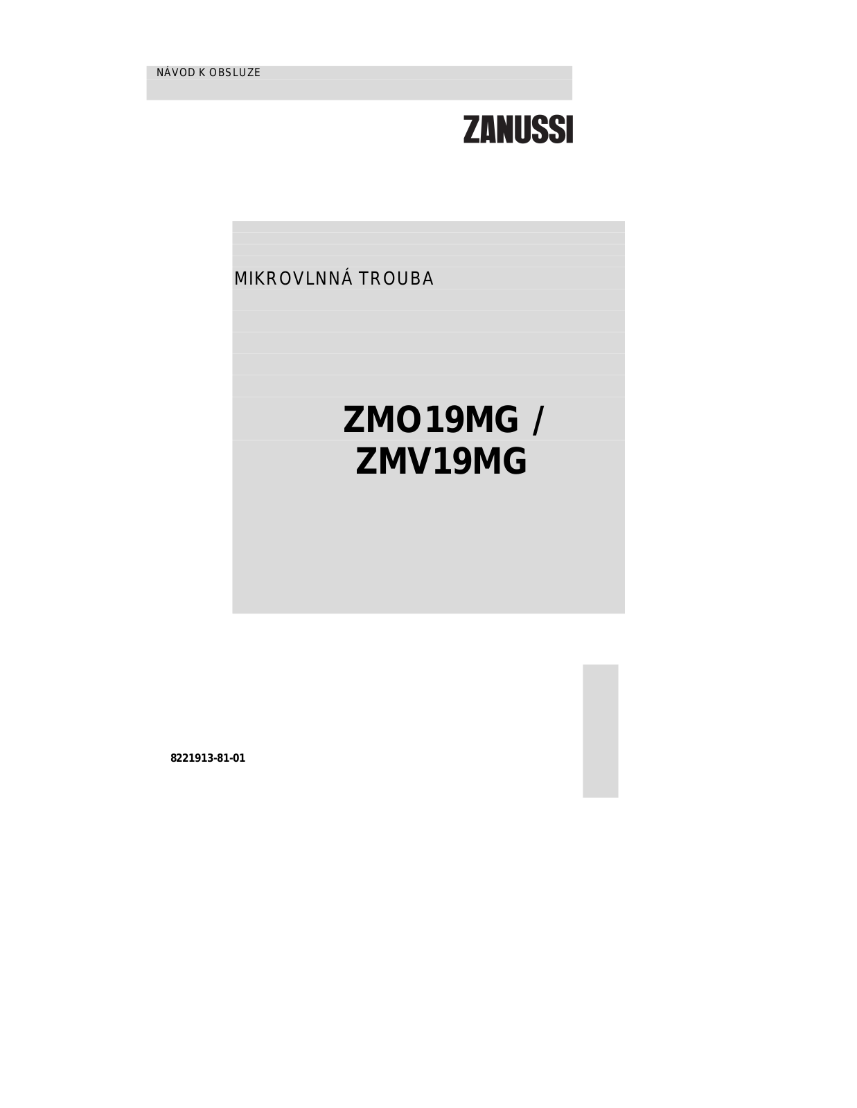 Zanussi ZMV 19 MG User Manual