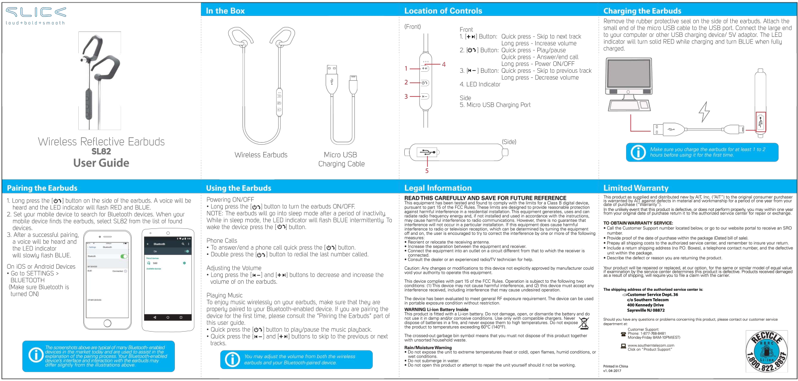 Slick SL82 User Manual