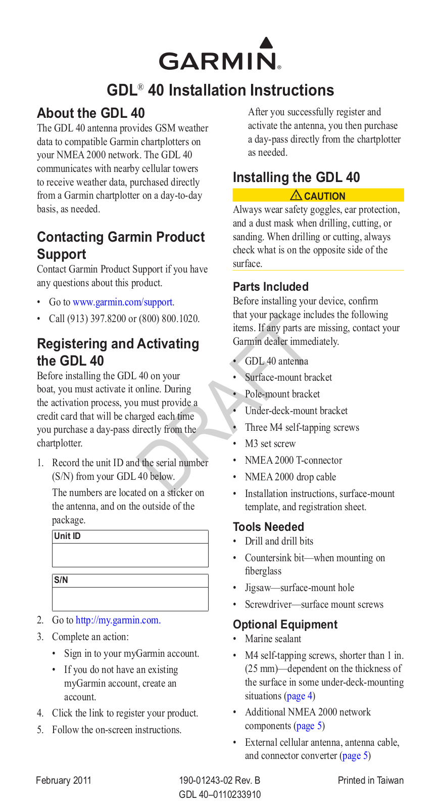 Garmin 01675 User Manual