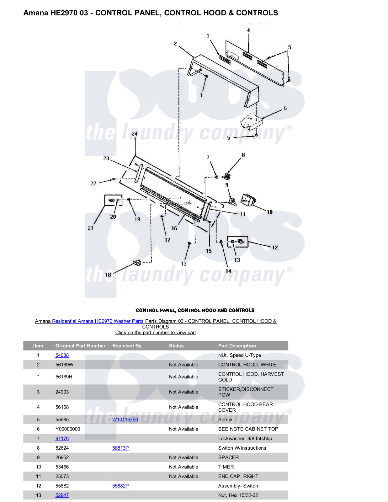 Amana HE2970 Parts Diagram