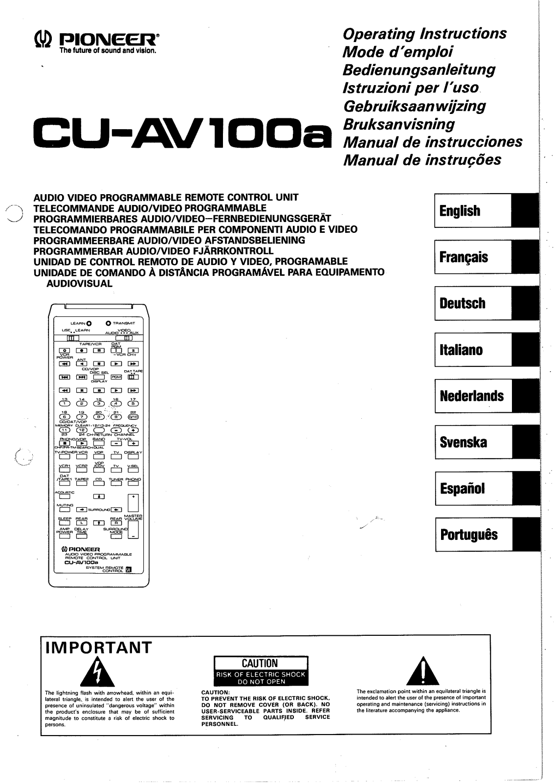 PIONEER CU-AV100A User Manual