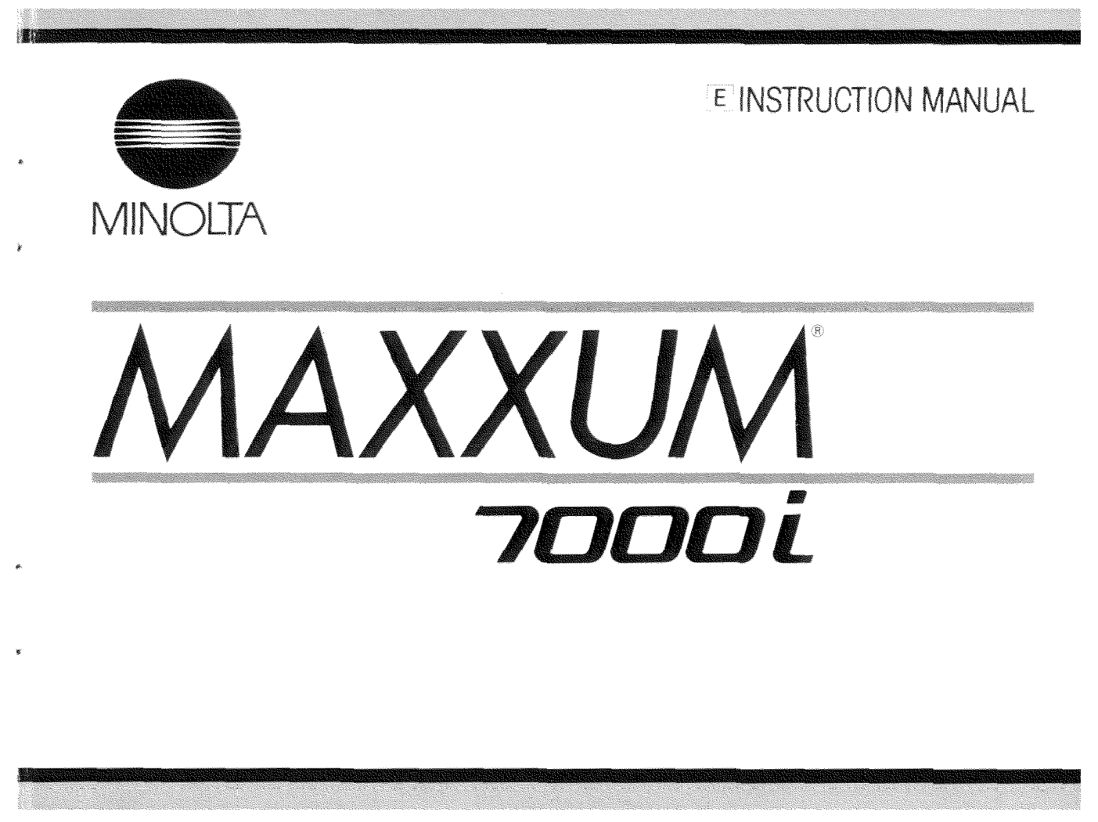 MINOLTA Dynax 7000i User Manual
