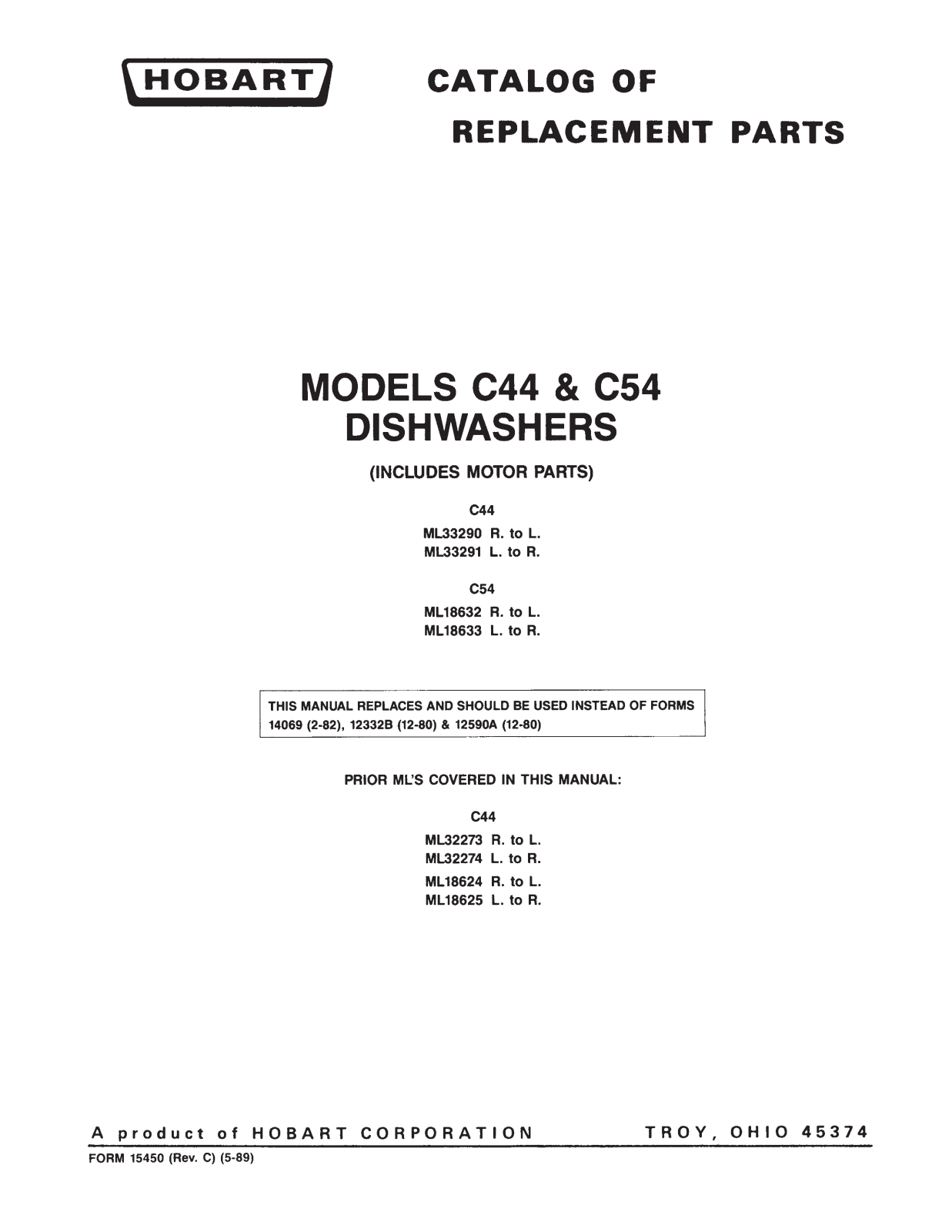 Hobart c54 User Manual