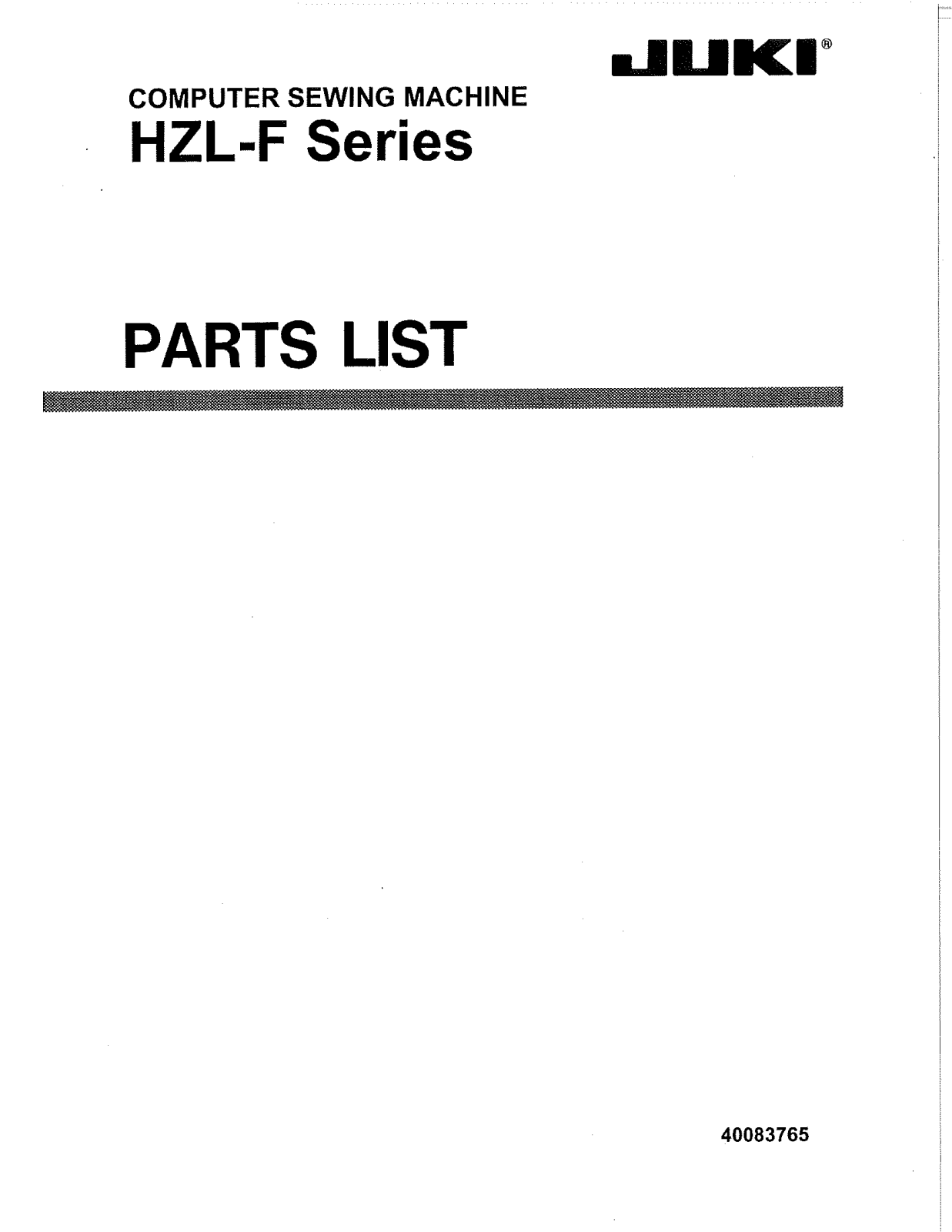 Juki HZL-F Parts List