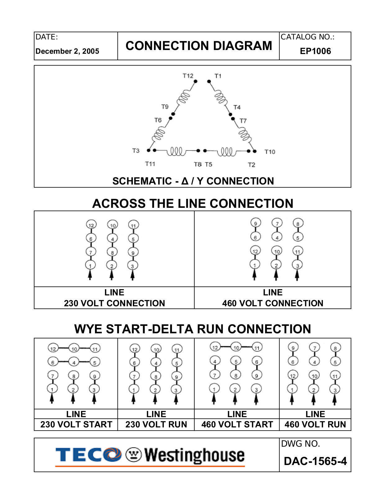 Teco EP1006 Connection Diagram