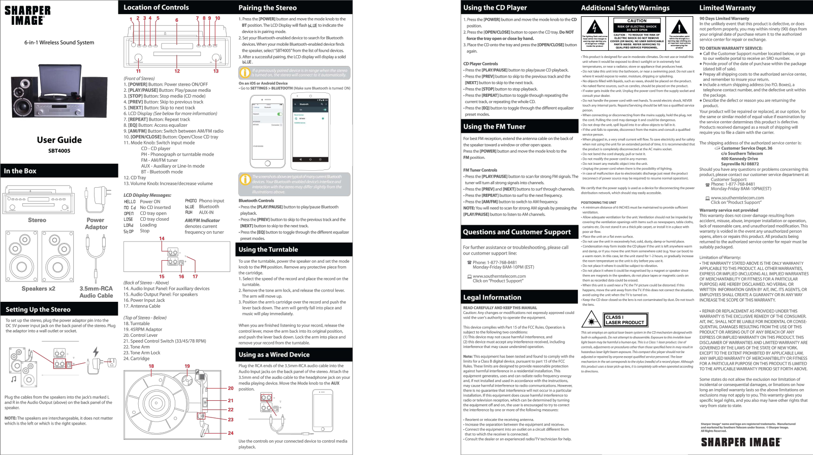 Sharper image SBT4005 User Manual