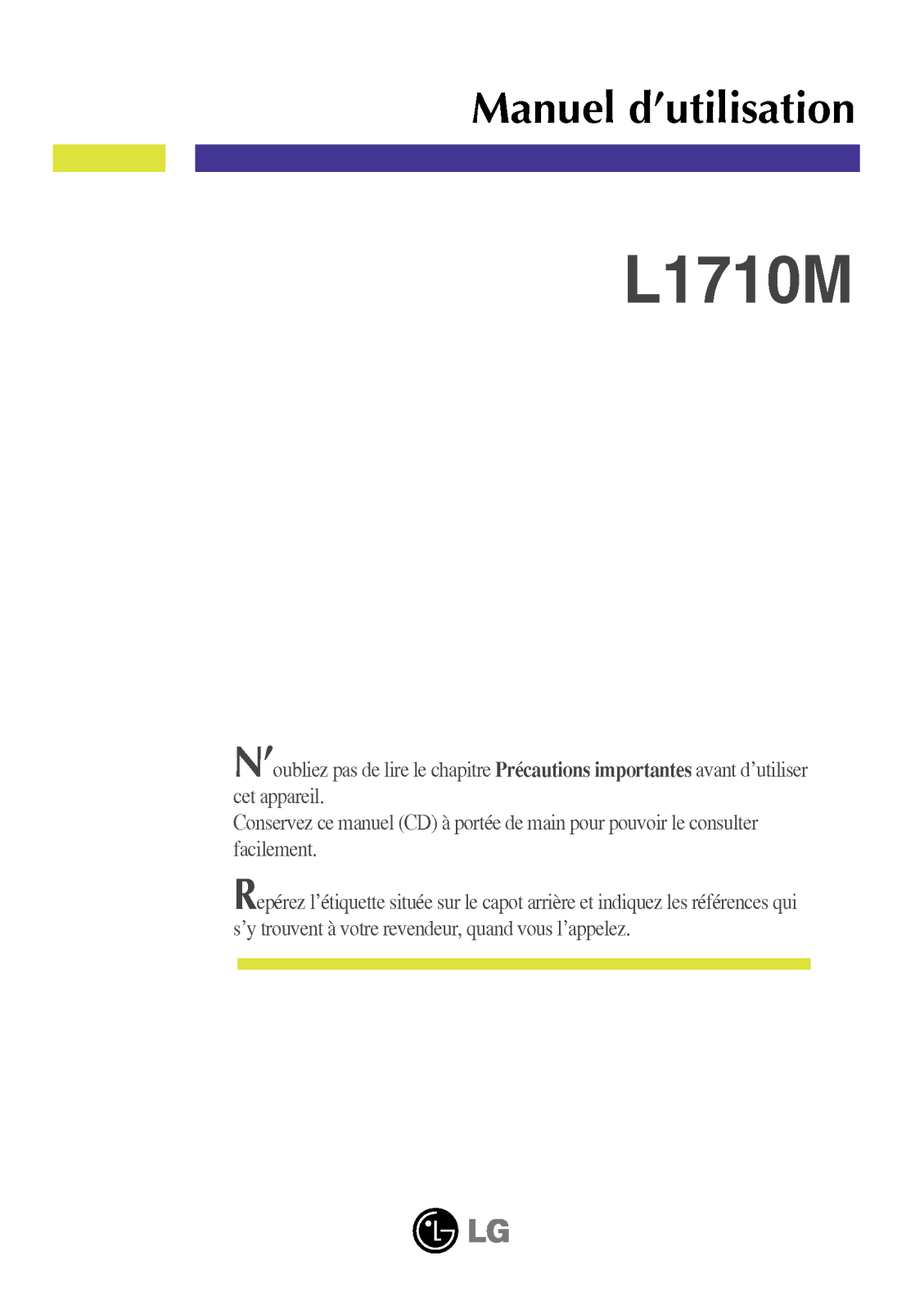 LG L1710MM User Manual