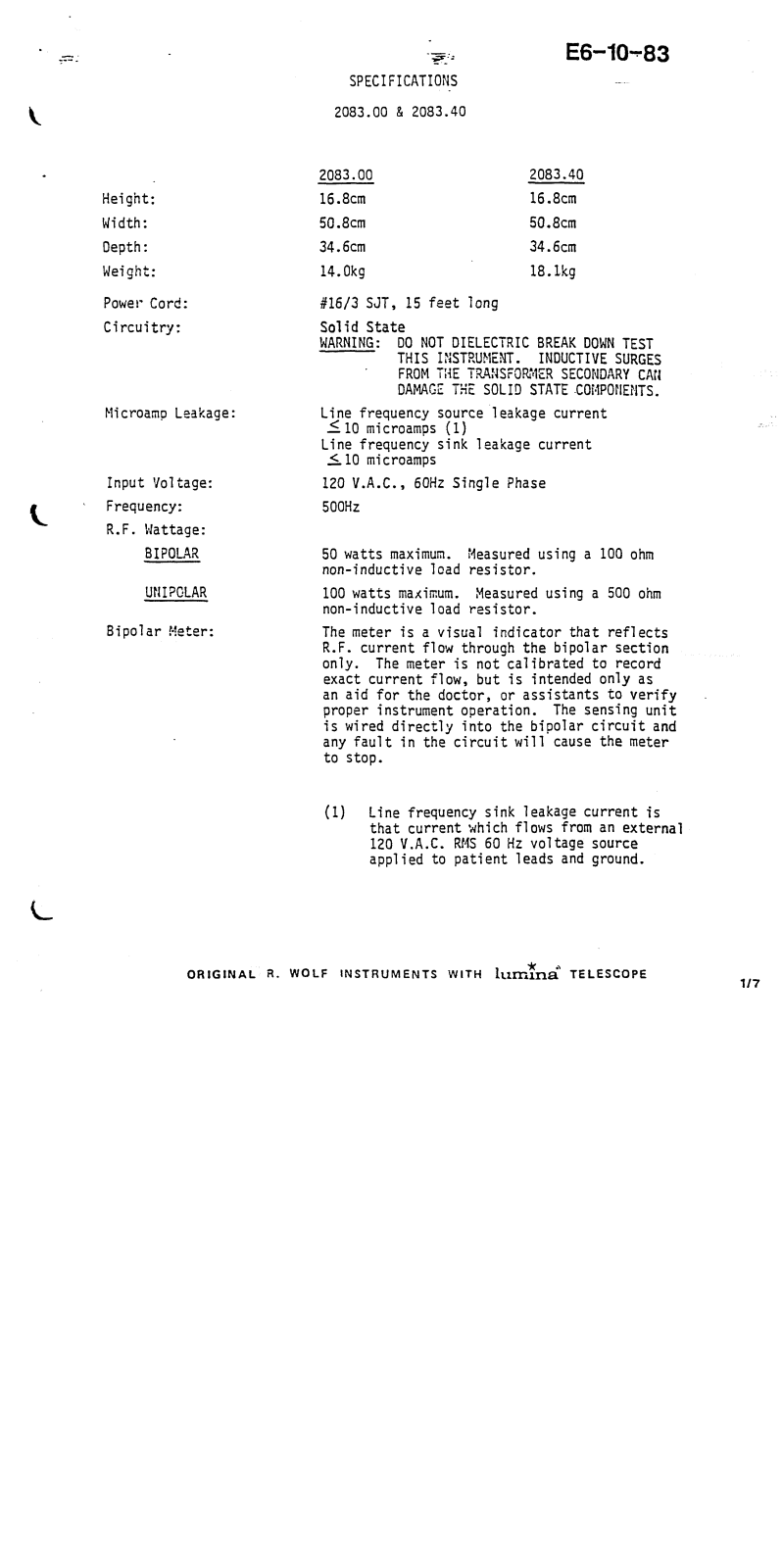 Wolf 2083 User manual - ManualMachine.com