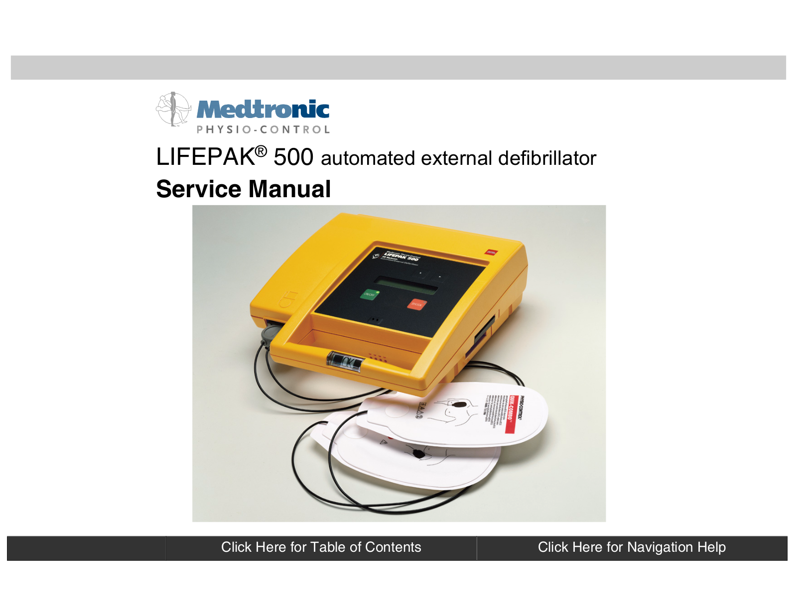 Medtronic Physio-Control Lifepak 500 Service Manual