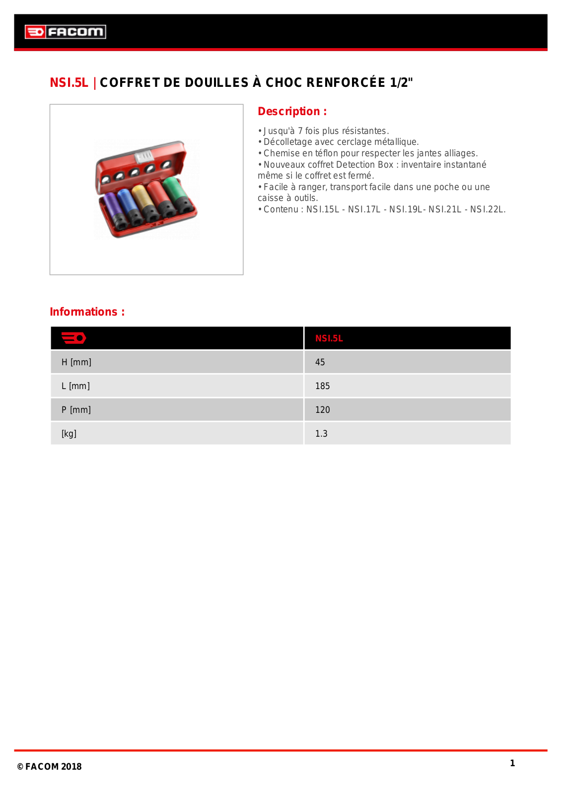 Facom NSI.5LPB Specification - ManualMachine.com