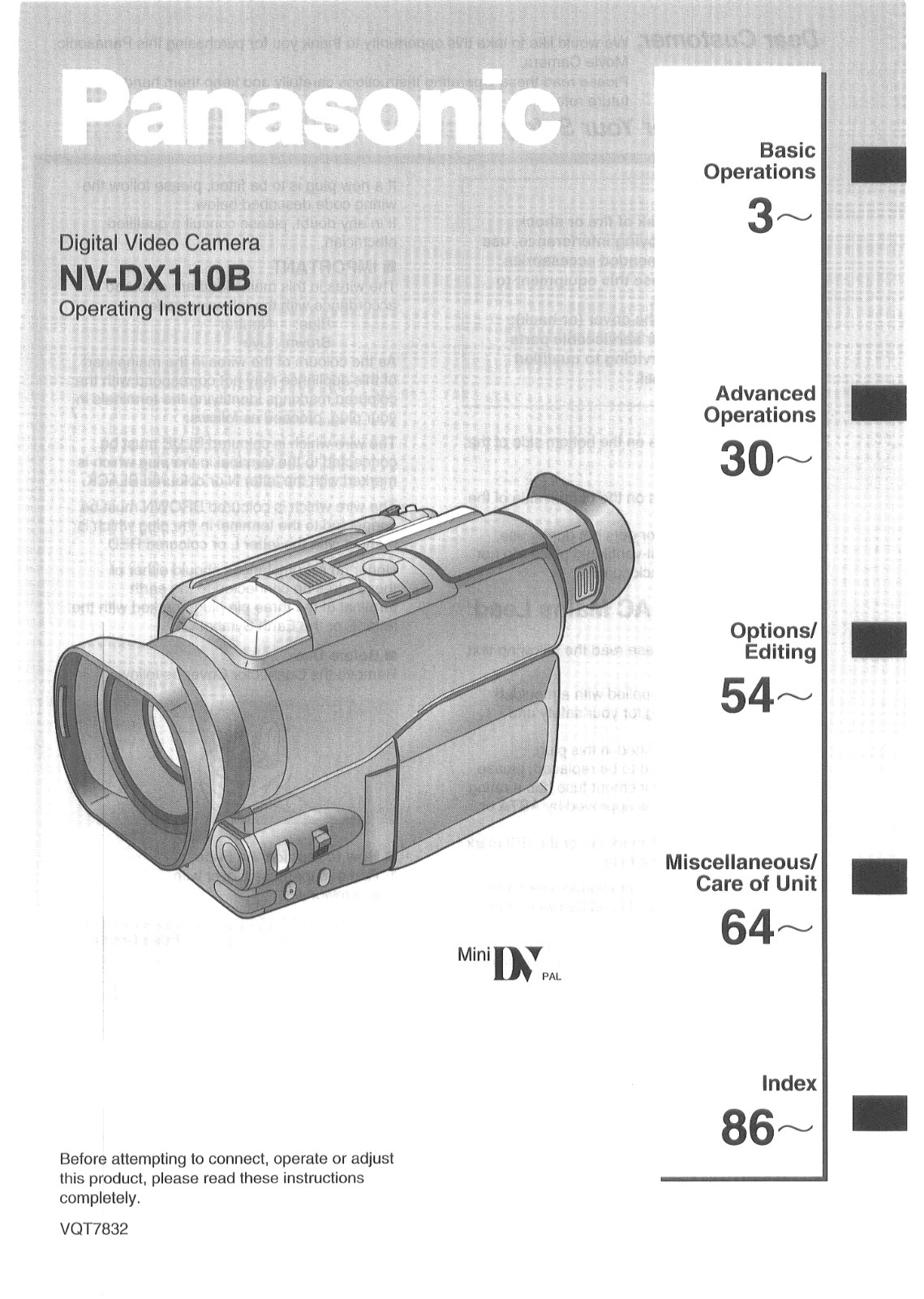 Panasonic NV-DX110B User Manual