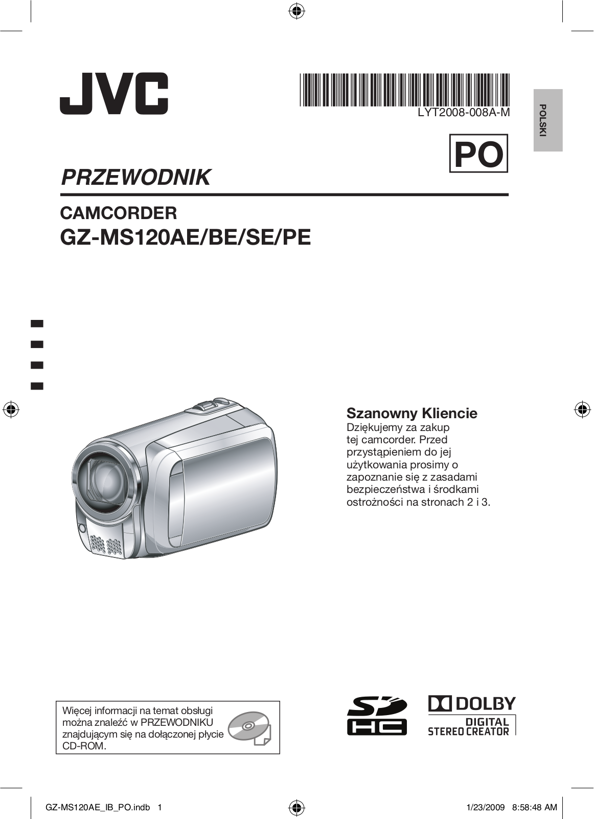 Jvc GZ-MS120AE, GZ-MS120BE, GZ-MS120SE, GZ-MS120PE User Manual