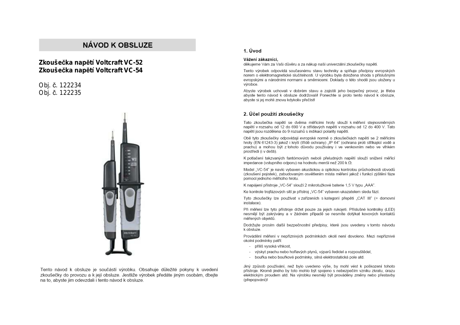 VOLTCRAFT VC-54 User guide