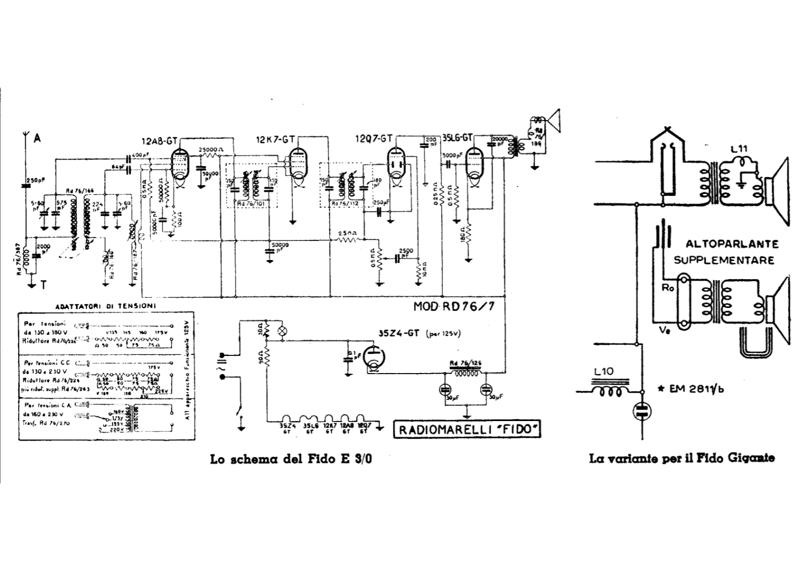 Radiomarelli fido i variant gigante schematic