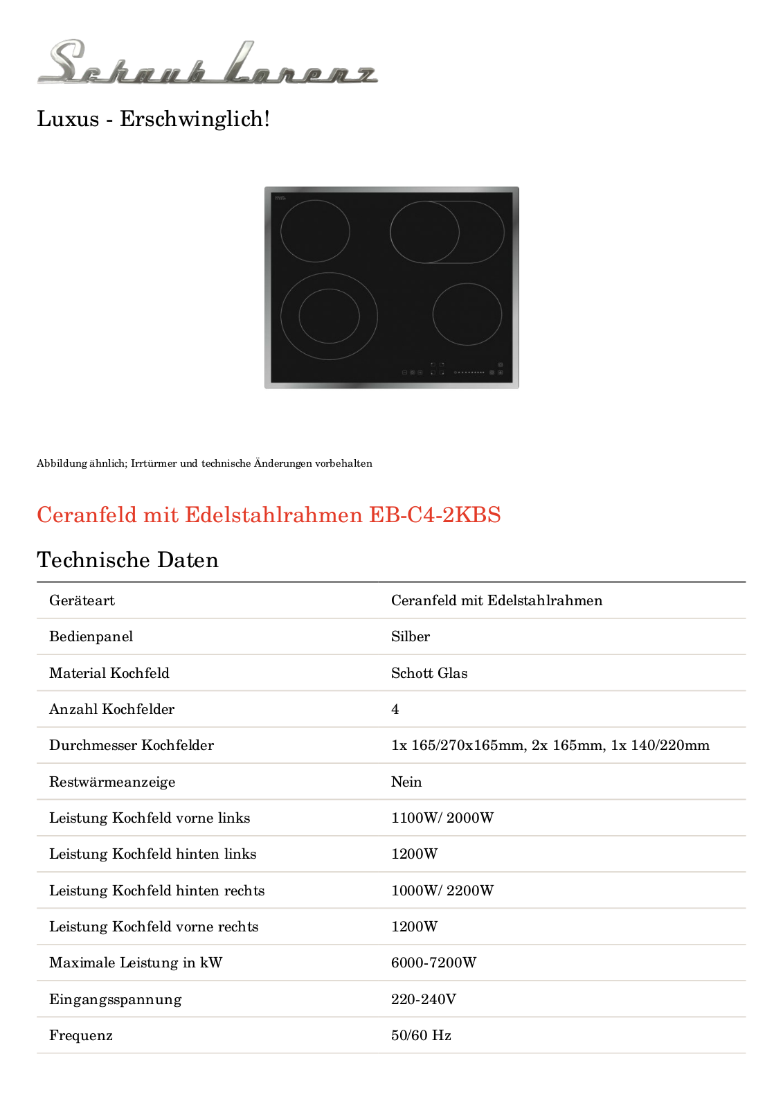 Schaub Lorenz EB-C4-2KBS User Manual