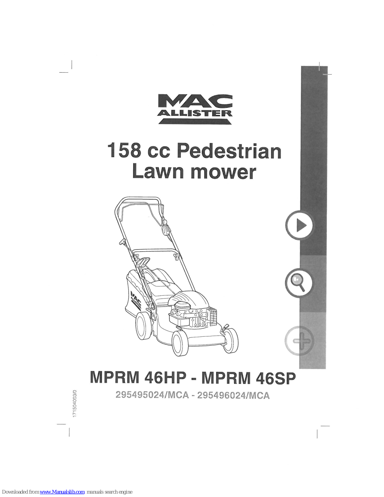 MacAllister MPRM 46HP, MPRM 46SP Original Instructions Manual