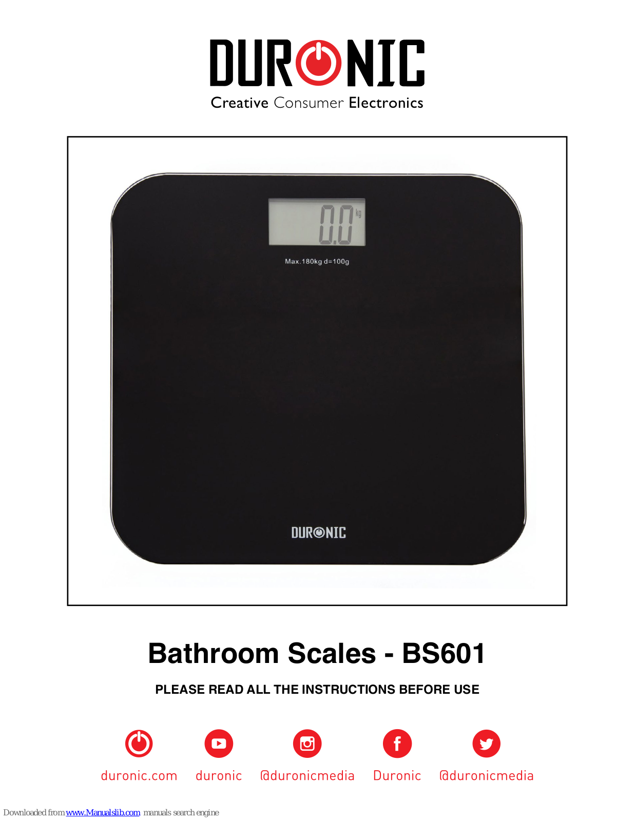 Duronic BS601 Instructions For Use Manual