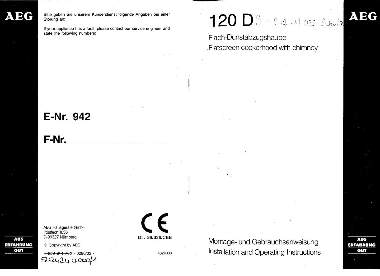 AEG 120D User Manual