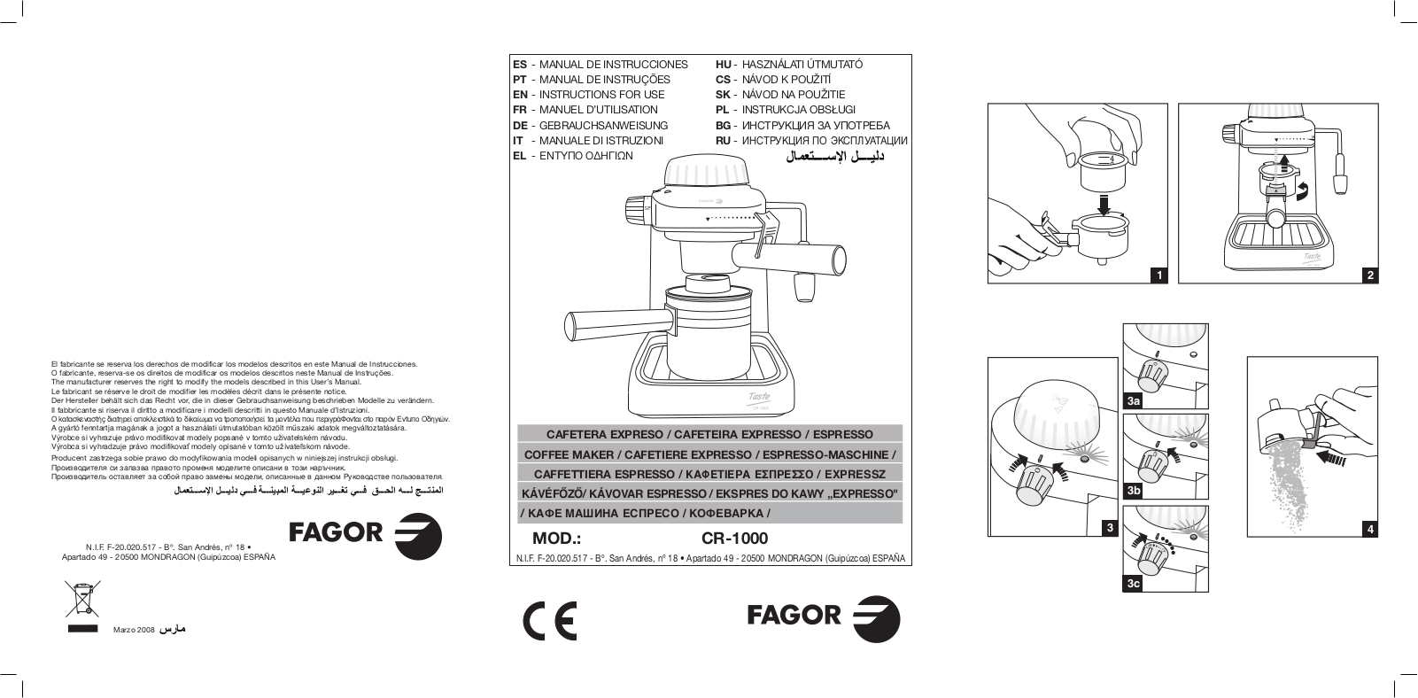 Fagor CR-1000 User Manual