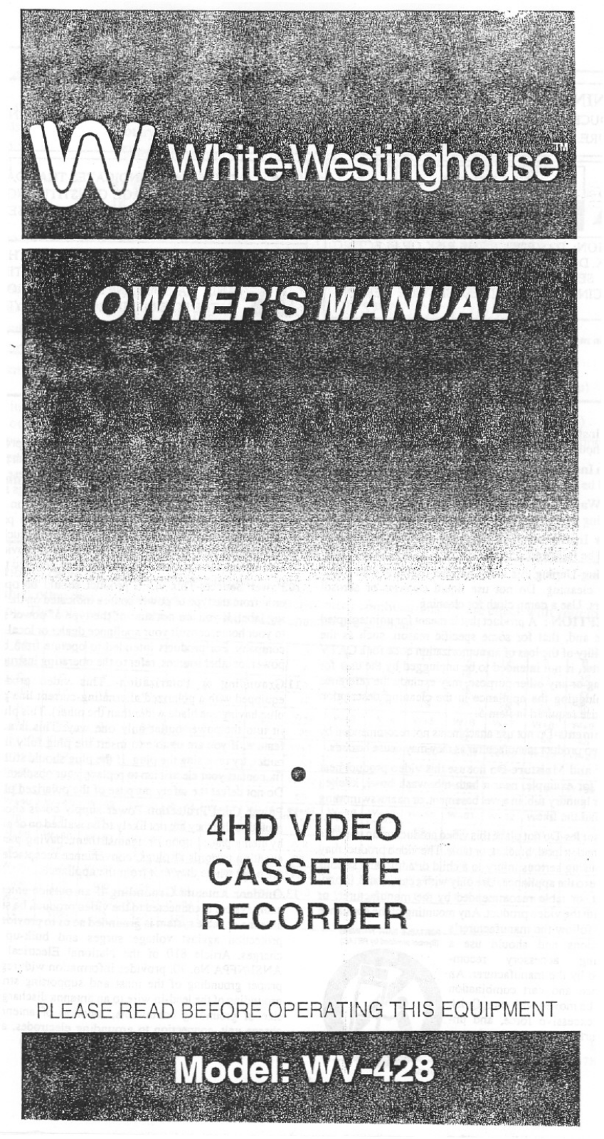 Funai WV428 User Manual