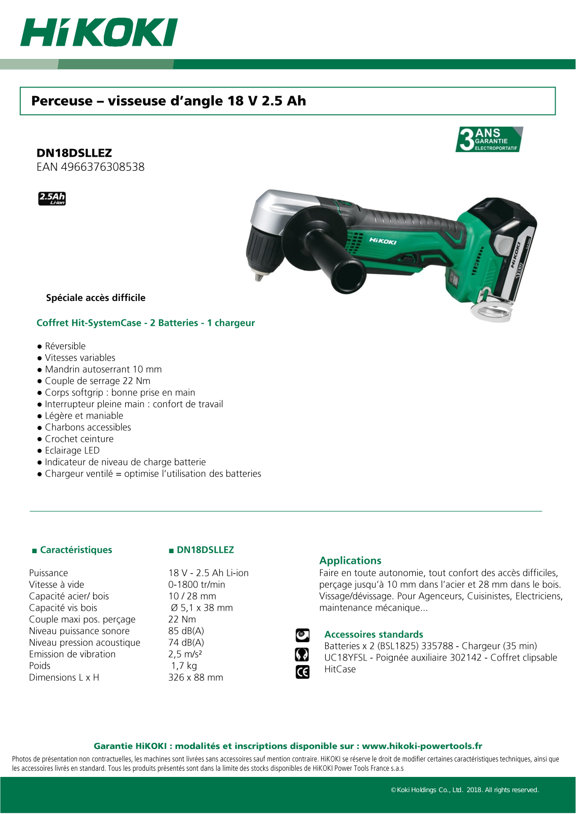 Hikoki DN18DSLLEZ Specification - ManualMachine.com
