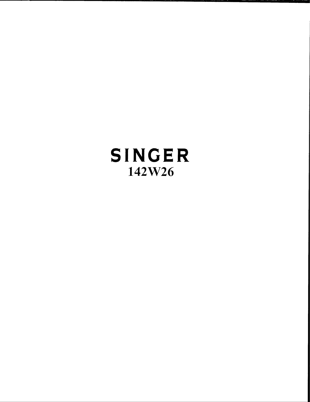 SINGER 142W26 Parts List