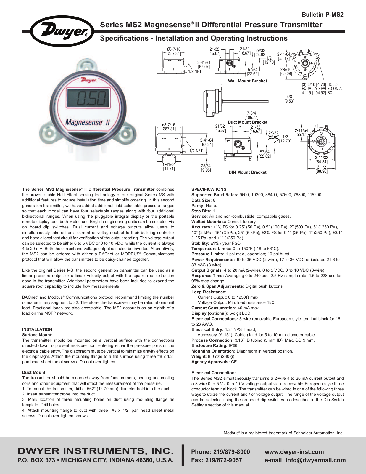 Dwyer MS2 User Manual