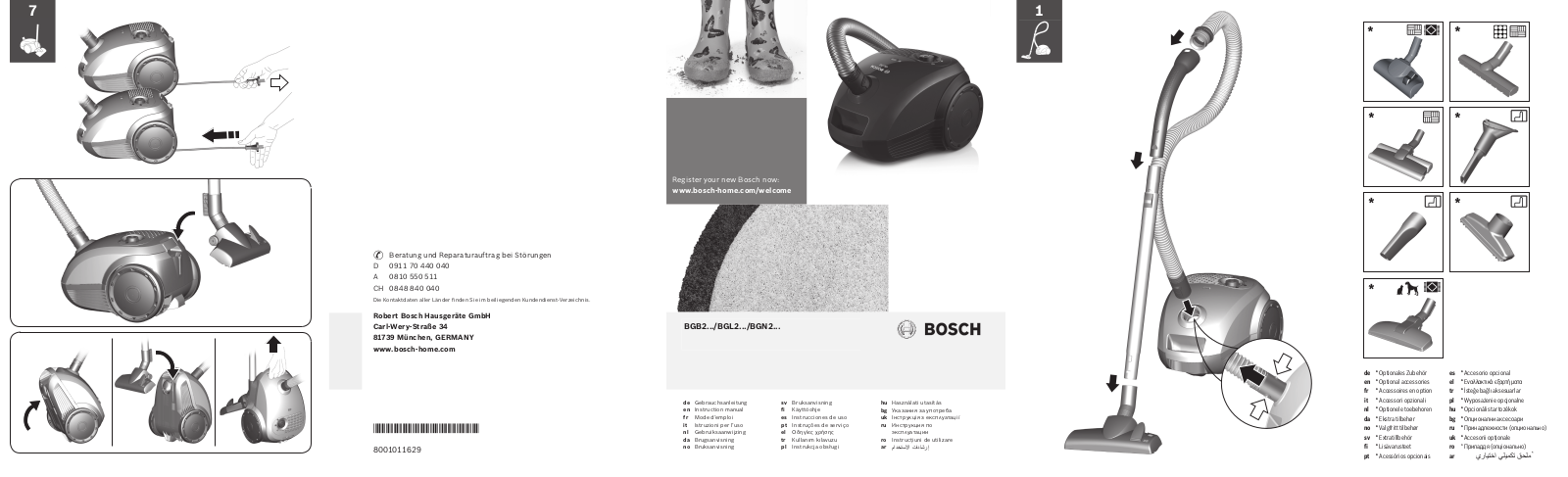 Bosch BGL2B112 Instruction manual