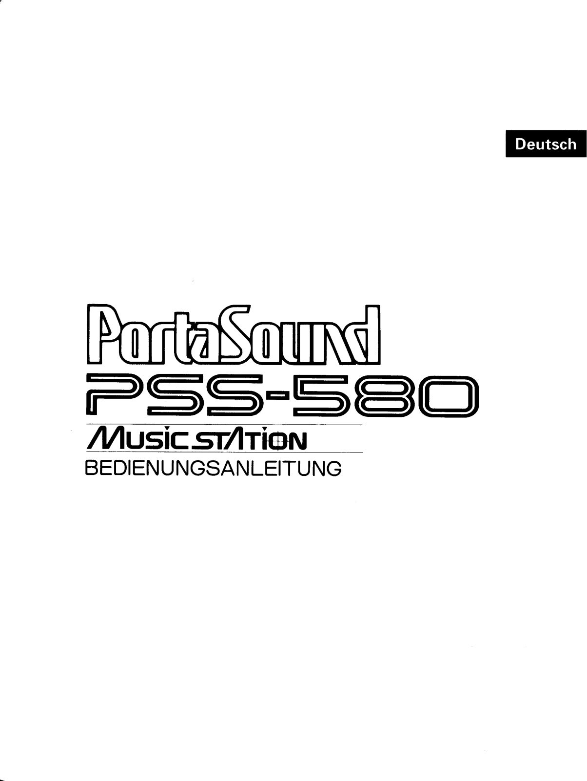 Yamaha PSS-580 User Manual