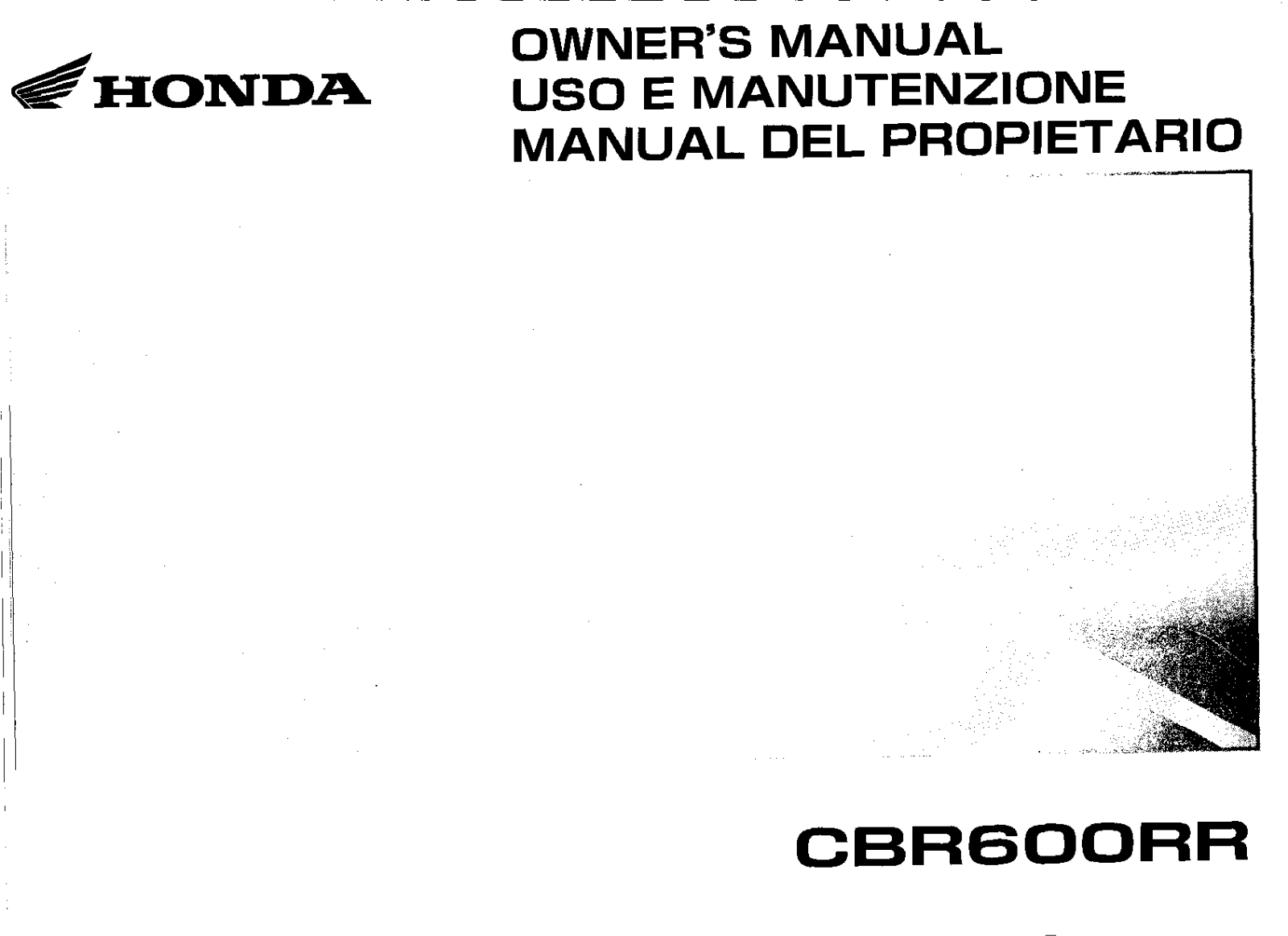 Honda CBR600RR 2007 Owner's Manual