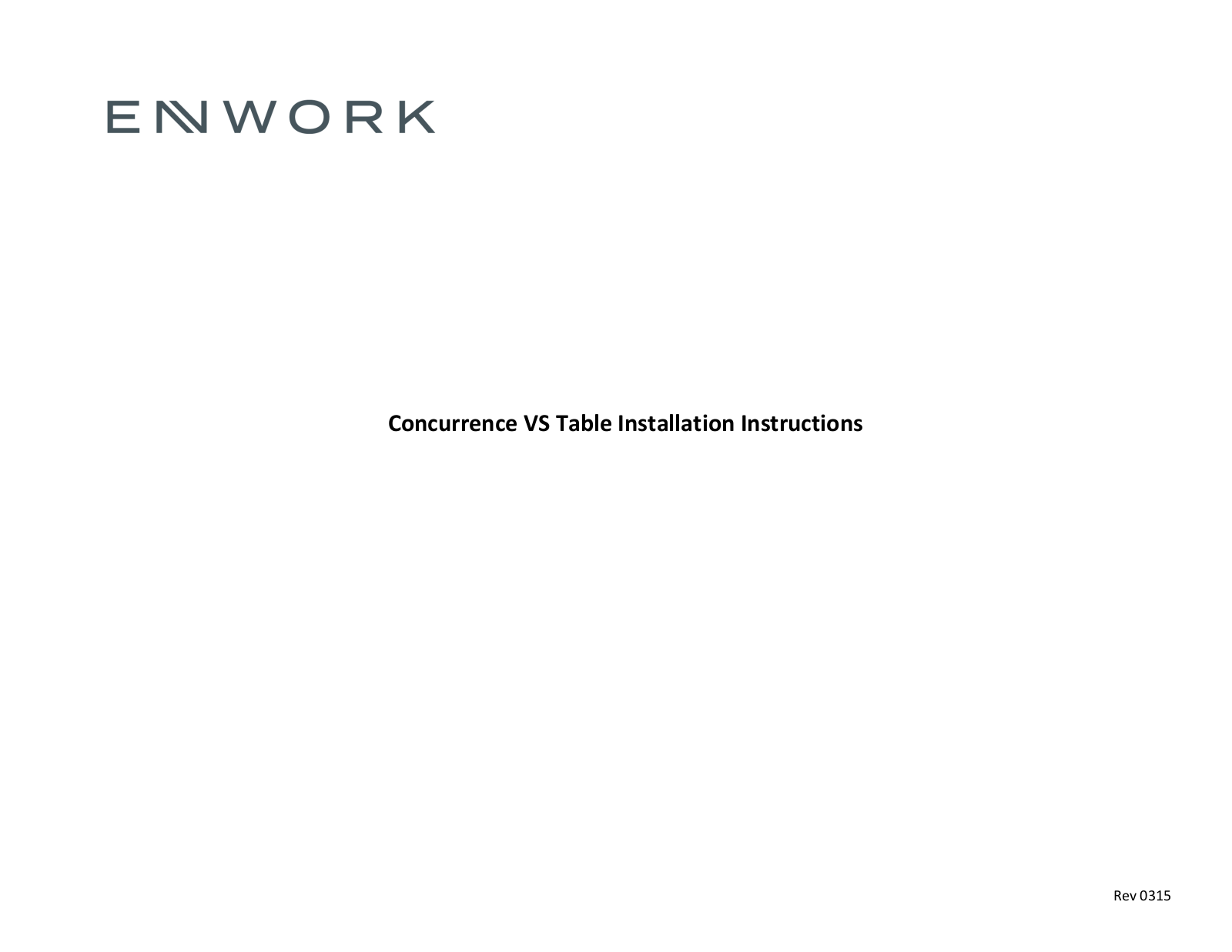 Enwork Concurrence VS Installation Instructions Manual