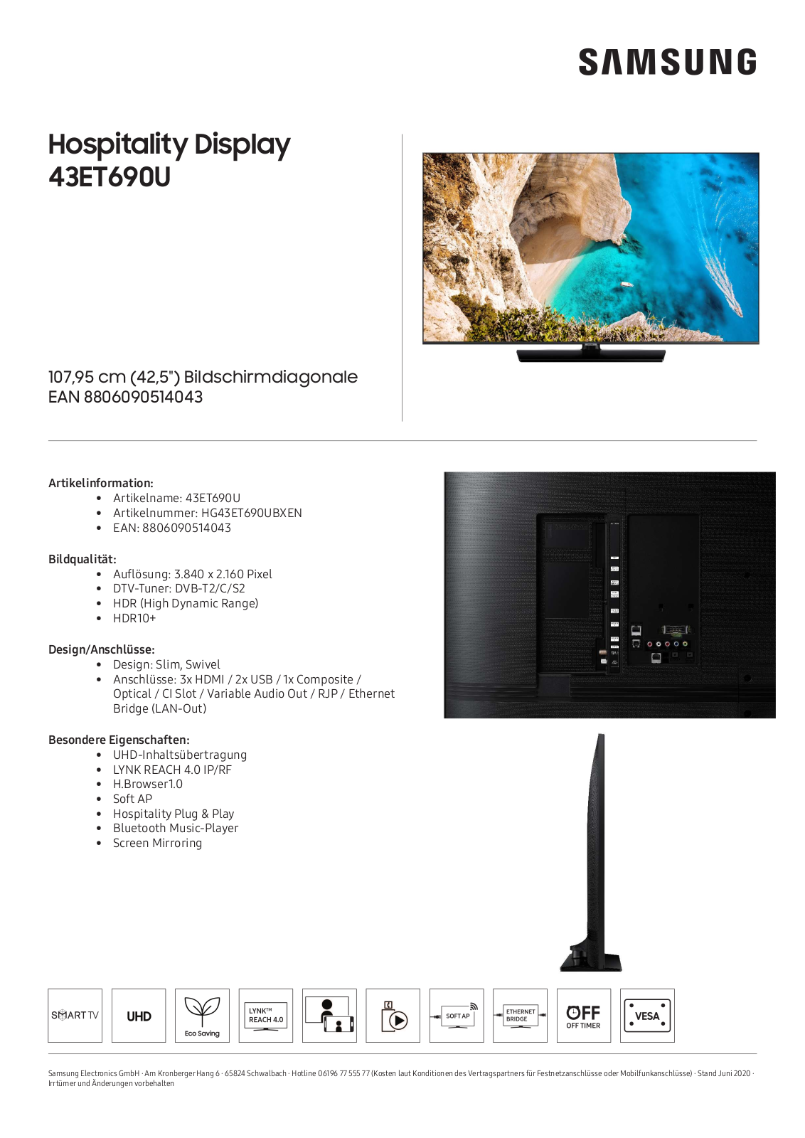 Samsung HG43ET690U User Manual
