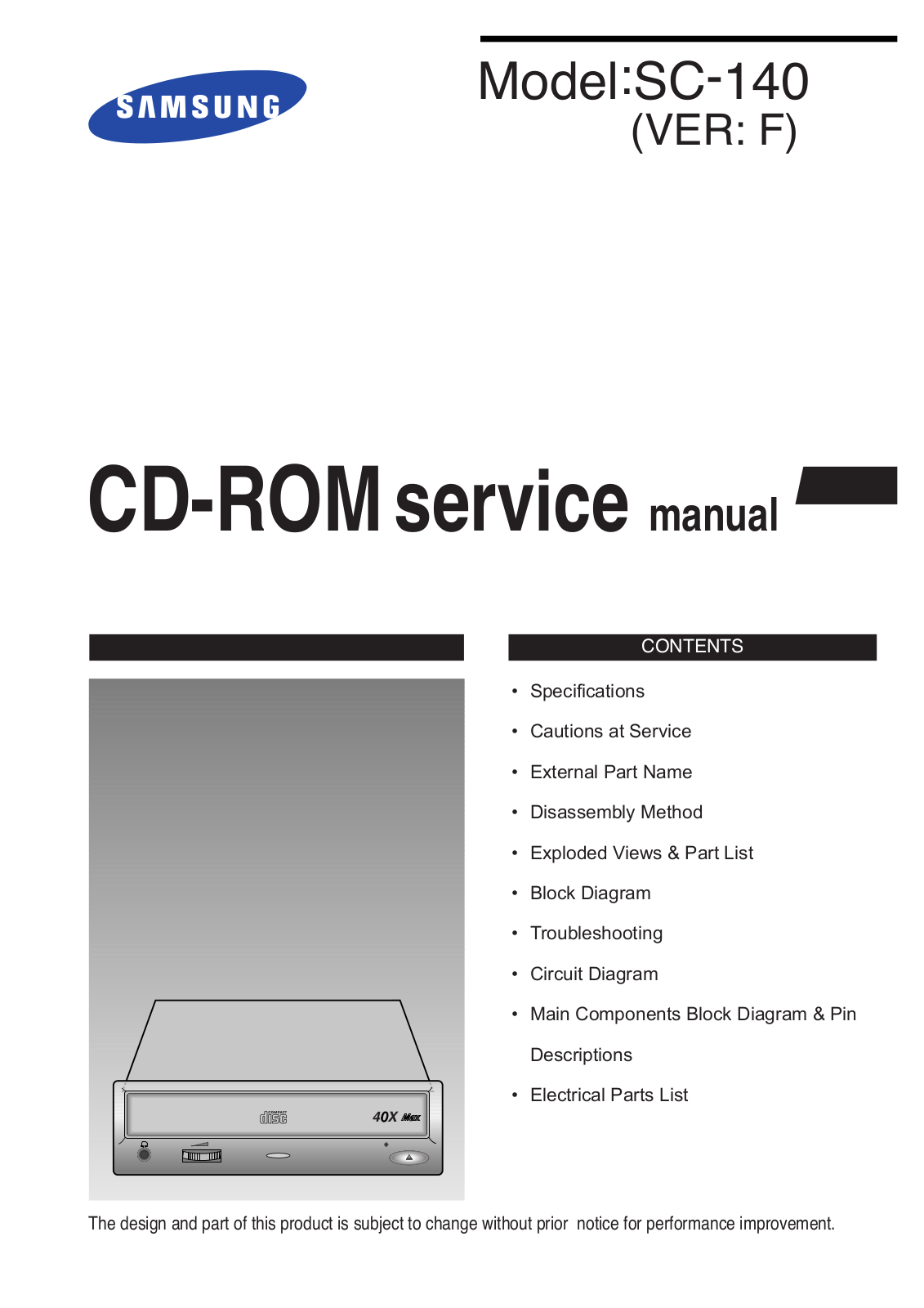 SAMSUNG SC_140FE Service Manual