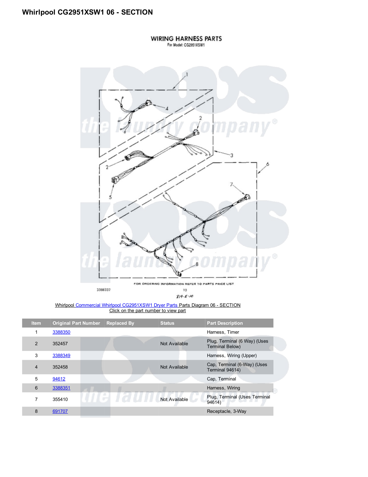 Whirlpool CG2951XSW1 Parts Diagram