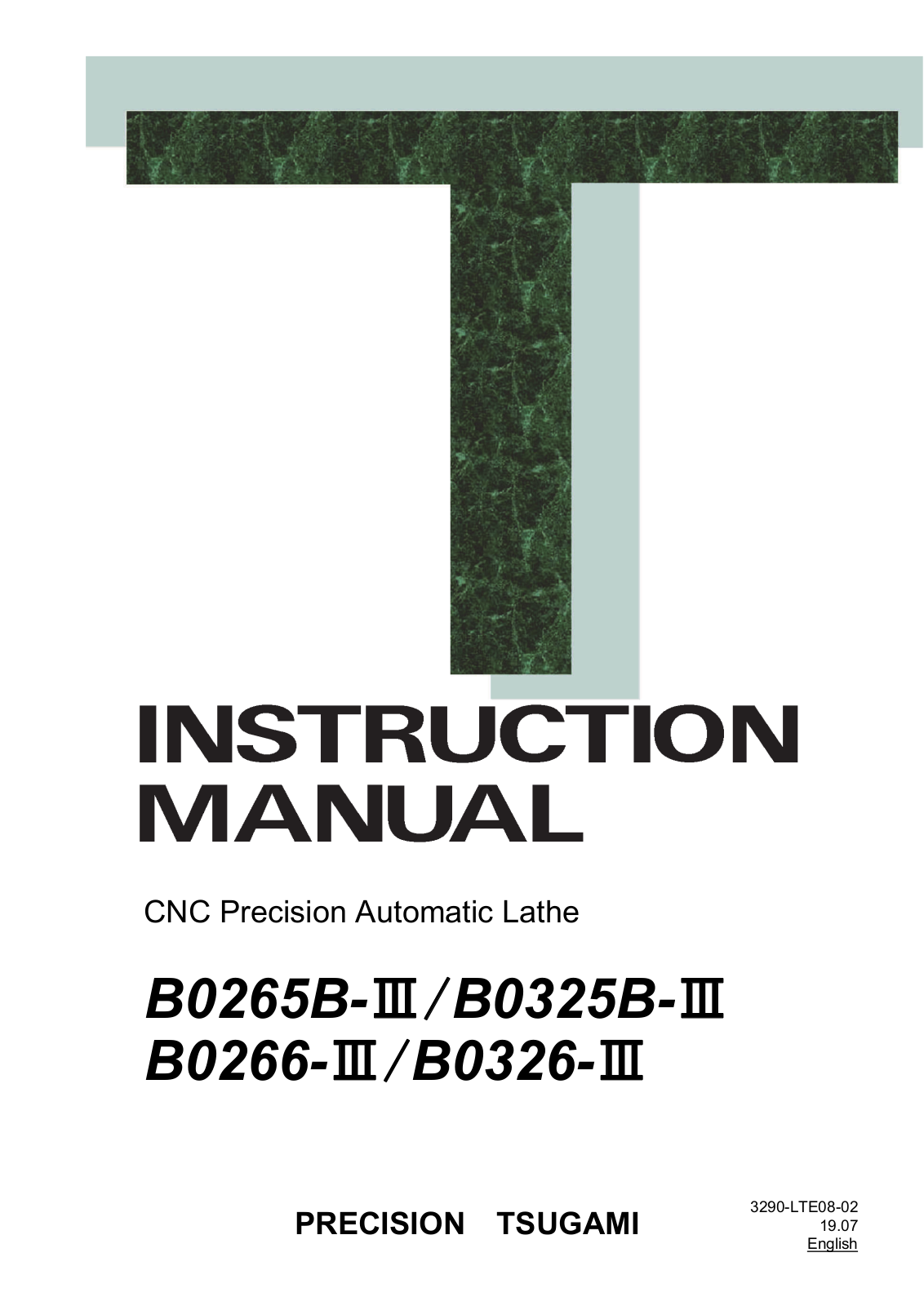 tsugami B0265B-3, B0325B-3, B0266-3, B0326-3 User Manual