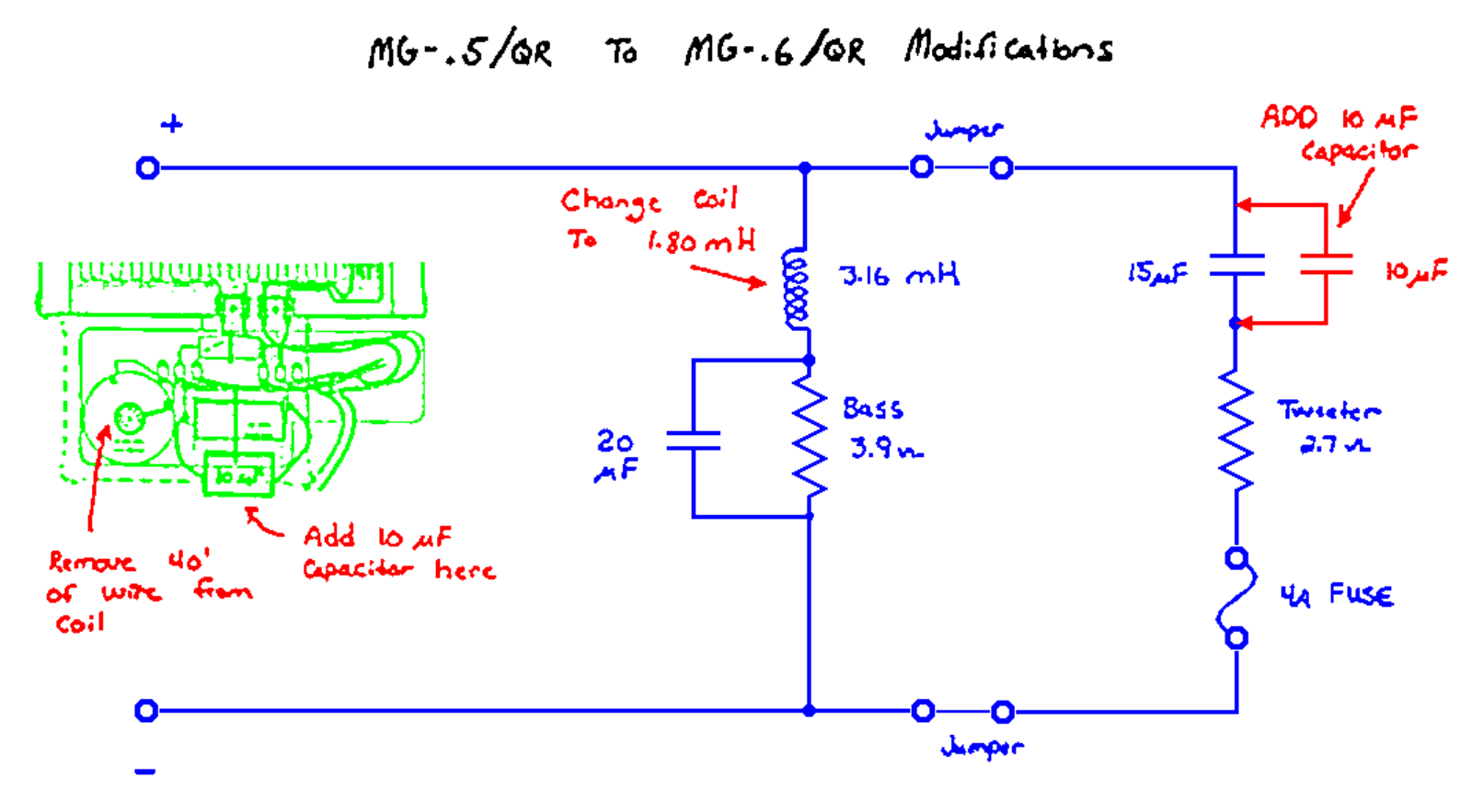 Magnepan MG.5-MOD, MG.6-MOD Schematic