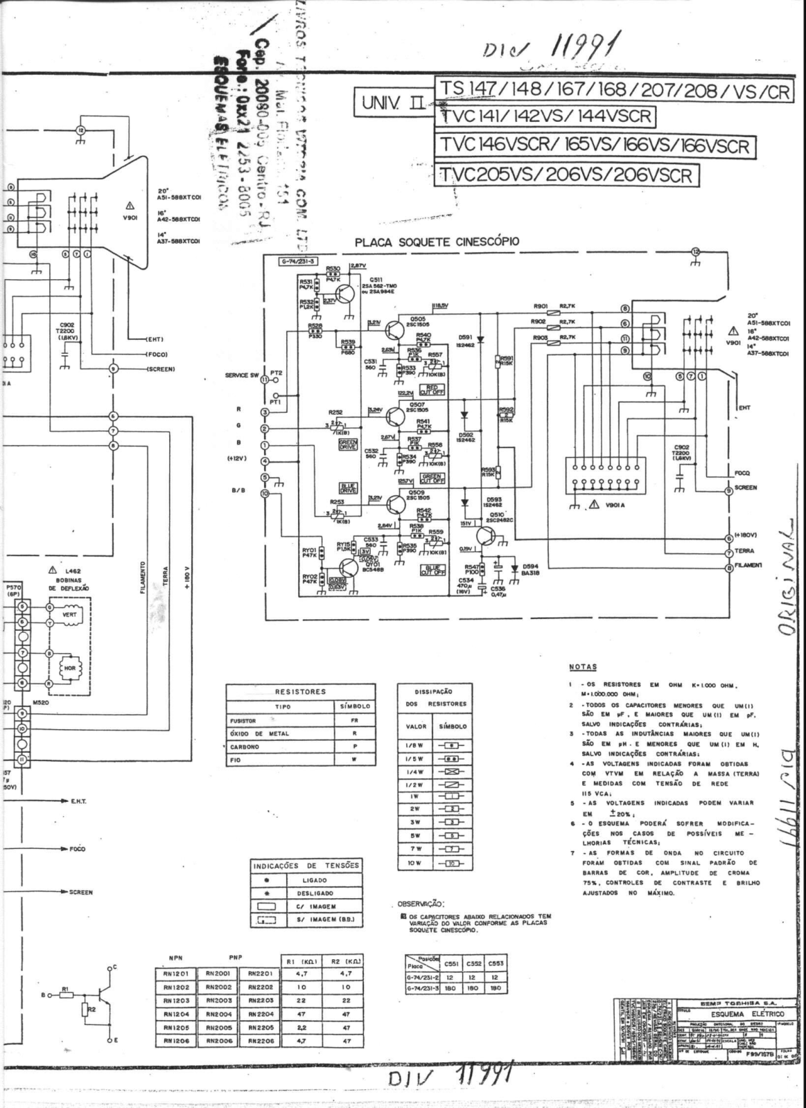 Toshiba TVC 142VS  UNIV II Schematic