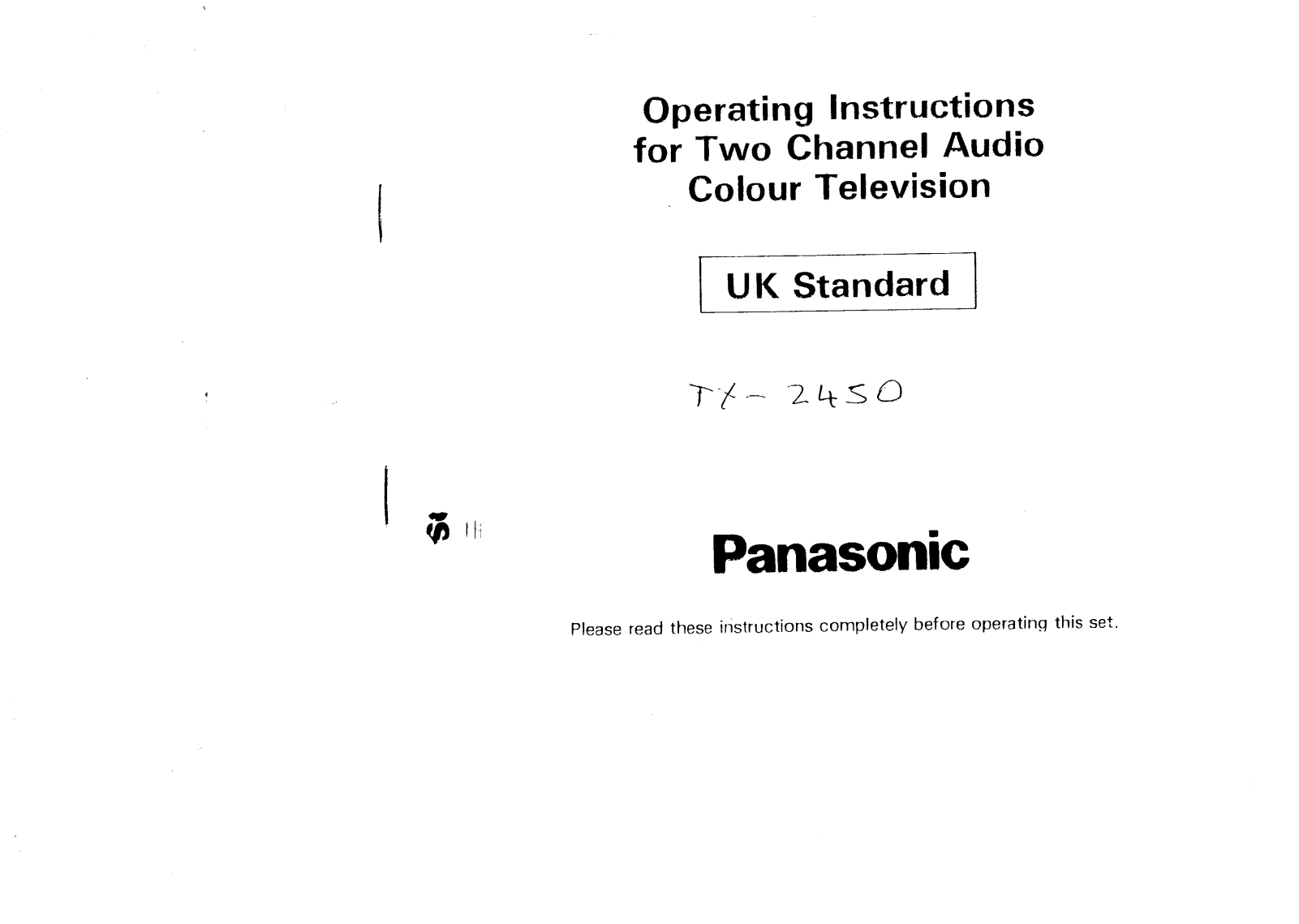 Panasonic TX-2450 User Manual